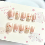 Press-On Nail Set Floral Designs Easy Application Multiple Sizes