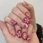 Press-On Nail Set Floral Designs Easy-Apply & Long-Lasting