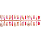 Press-On Nail Set Floral Designs Easy Apply Multiple Sizes