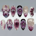 Press-On Nail Set Floral Designs Easy-Apply & Reusable