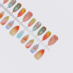 Press-On Nail Set Floral Designs Easy Apply & Reusable