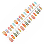 Press-On Nail Set Floral Designs Easy Apply & Reusable