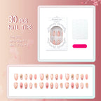 Press-On Nail Set Floral Designs Glue-Free & Reusable