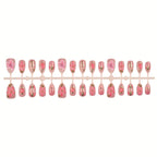 Press-On Nail Set Floral Designs & Gold Accents