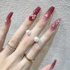 Press-On Nail Set Floral Designs Long-Lasting Glue-On