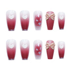 Press-On Nail Set Floral Designs Long-Lasting Glue-On