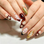 Press-On Nail Set Floral Designs & Long-Lasting Wear