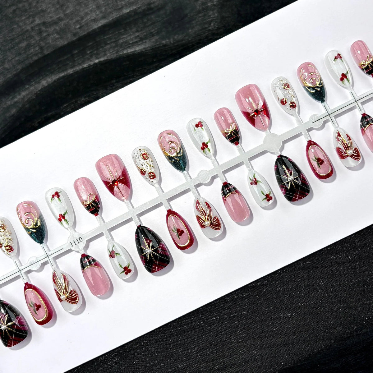 Press-On Nail Set Floral Designs Long-Lasting Wear