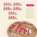 Press-On Nail Set Floral Designs & Long-Lasting Wear