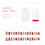 Press-On Nail Set Floral Designs Long-Lasting Wear