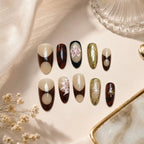 Press-On Nail Set Floral Designs & Long-Lasting Wear