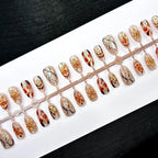 Press-On Nail Set Floral Designs Multiple Sizes