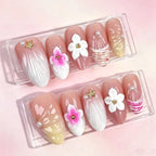 Press-On Nail Set Floral Designs No Glue
