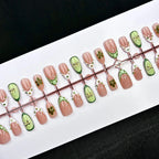 Press-On Nail Set Floral Designs Peel-And-Press