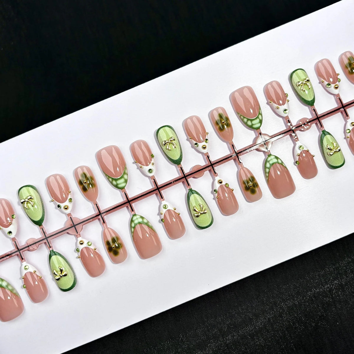 Press-On Nail Set Floral Designs Peel-And-Press