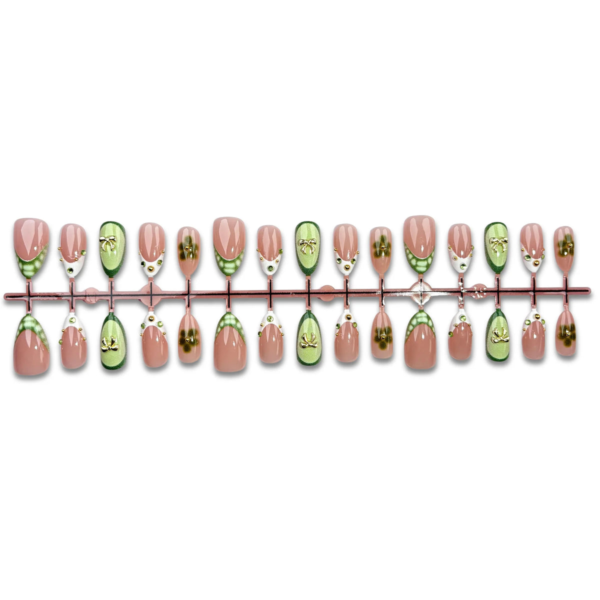 Press-On Nail Set Floral Designs Peel-And-Press