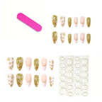 Press-On Nail Set Floral Designs Peel & Stick
