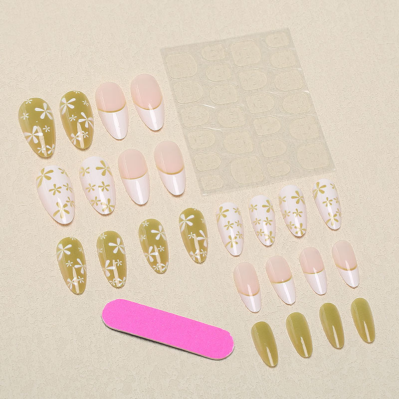 Press-On Nail Set Floral Designs Peel & Stick