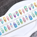 Press-On Nail Set Floral Designs Pre-Applied Adhesive Multiple Sizes