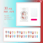Press-On Nail Set Floral Designs Quick Application & Durable Fit