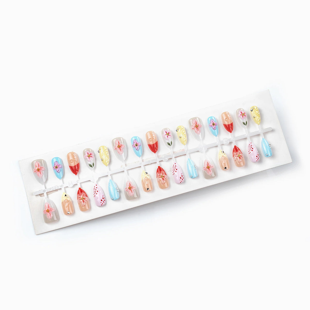Press-On Nail Set Floral Designs Quick Application & Durable Fit