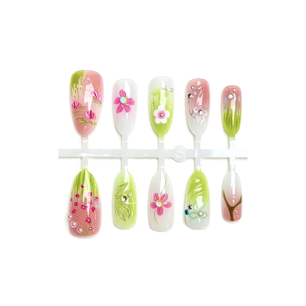 Press-On Nail Set Floral Designs Quick Apply