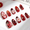 Press-On Nail Set Floral Designs Reusable & Chip-Resistant
