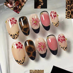 Press-On Nail Set Floral Designs Reusable & Easy Application