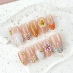 Press-On Nail Set Floral Designs Reusable & Easy Application