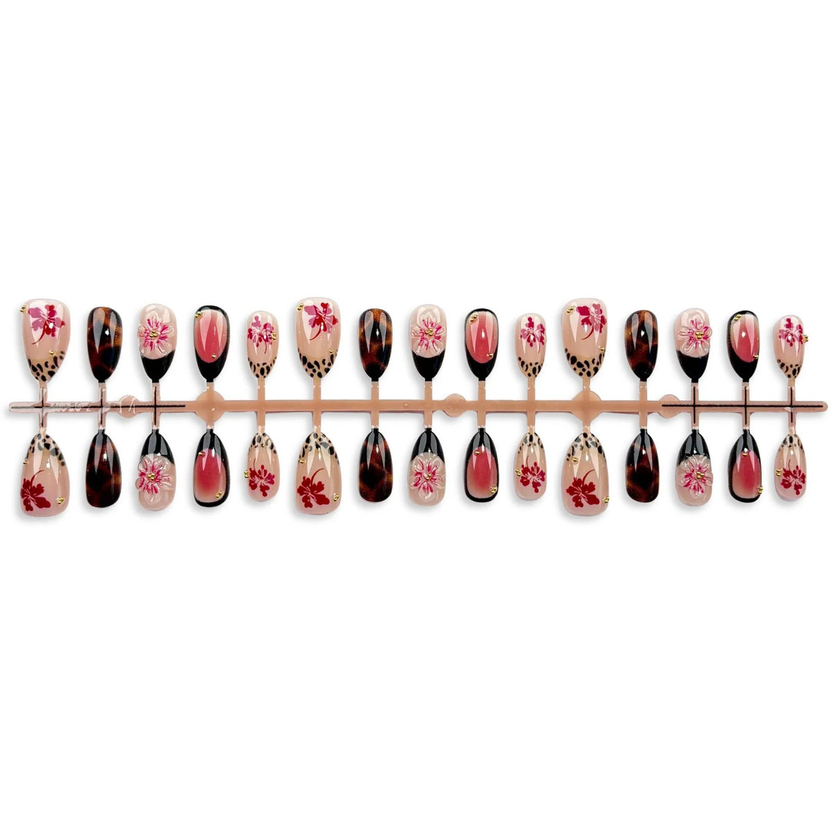 Press-On Nail Set Floral Designs Reusable & Easy Application