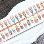 Press-On Nail Set Floral Designs Reusable & No Glue