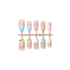 Press-On Nail Set Floral Designs Reusable & No Glue