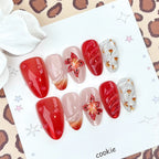Press-On Nail Set Floral Designs Reusable Salon-Quality
