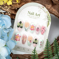 Press-On Nail Set Floral Designs Reusable Self-Adhesive
