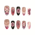 Press-On Nail Set Floral Designs Salon-Quality & Glue-Free