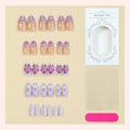 Press-On Nail Set Floral Designs Self-Adhesive Durable Fit