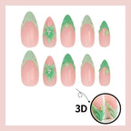 Press-On Nail Set Floral Designs & Stickers Easy Application