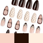 Press-On Nail Set Floral & Dot Easy-Apply