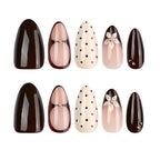 Press-On Nail Set Floral & Dot Easy-Apply