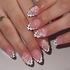 Press-On Nail Set Floral & Dot Reusable Easy Application