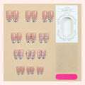 Press-On Nail Set Floral & Dot Reusable Easy Application