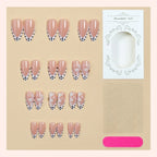 Press-On Nail Set Floral & Dot Reusable Easy Application
