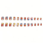 Press-On Nail Set Floral Durable Acrylic 24 Piece