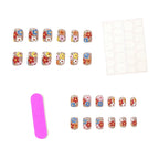 Press-On Nail Set Floral Durable Acrylic 24 Piece
