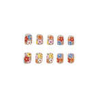 Press-On Nail Set Floral Durable Acrylic 24 Piece