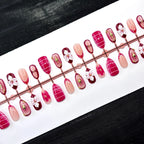 Press-On Nail Set Floral Durable & Flexible