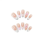 Press-On Nail Set Floral Embellished Adhesive Tabs Multiple Sizes
