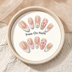 Press-On Nail Set Floral Embellished Adhesive Tabs Multiple Sizes