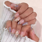 Press-On Nail Set Floral Embellished & Comfortable Fit