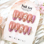 Press-On Nail Set Floral Embellished & Comfortable Fit